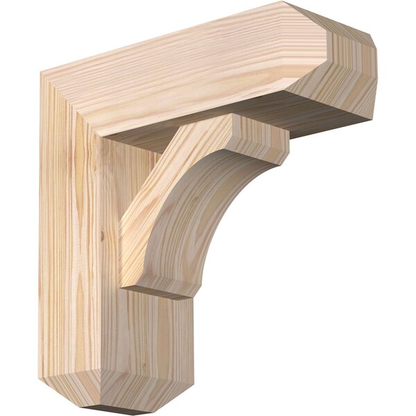 Ekena Millwork Legacy Craftsman Smooth Bracket w/ Offset Brace, Douglas Fir, 5 1/2"W x 14"D x 14"H BKT0604X14X14LEC04SDF - main